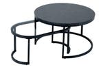 Design salontafel set van 2 ELEGANCE 70cm zwart grijs marmer, Huis en Inrichting, Tafels | Salontafels, Ophalen of Verzenden, Nieuw