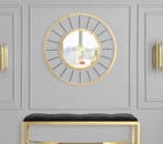 WANDSPIEGEL GLAM DONKER CM Ø 81X6,5 (SPIEGEL CM Ø 41,5), Huis en Inrichting, Woonaccessoires | Spiegels, Ophalen of Verzenden