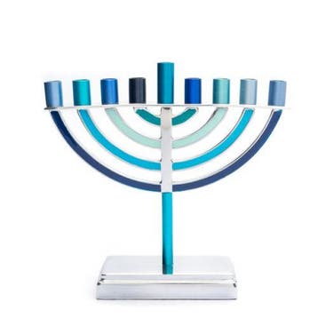 Menorah, prachtige 9-armige Menorah small uitgevoerd in...., Nieuw