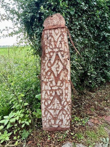 Prachtige Noordwest-Asmat gevechtsschild Nieuw-Guinea -