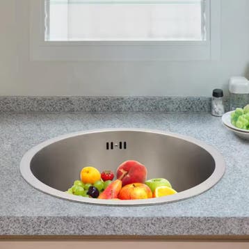 Ronde RVS Onderbouw Spoelbak 41 cm met Afvoer, Verzenden, Nieuw