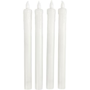 LED Kaarsen, H: 24,5 cm, d 20 mm, 4 stuk/ 1 doos, Nieuw