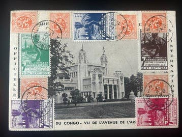 België 1933 - Briefkaart met zeldzame mengfrankering - met, Gestempeld