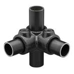 Buiskoppeling Hoekstuk doorlopende Staander Ø 42,4 mm Zwart, Verzenden, Nieuw