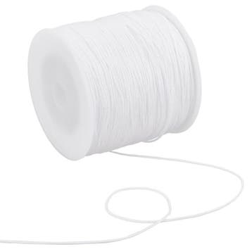 1 rol gevlochten nylon imitatie zijden draad – wit 0,8 mm., Ophalen of Verzenden, Nieuw, Kraal