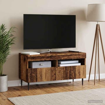 vidaXL LED tv-meubel HAARLEM 81 x 35 x 43 cm Oud hout, Minder dan 50 cm, Verzenden, Nieuw, Minder dan 100 cm