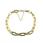 Gouden closed forever schakelarmband; 19 cm, Sieraden, Tassen en Uiterlijk, Armbanden, Ophalen of Verzenden, Gebruikt, Overige kleuren