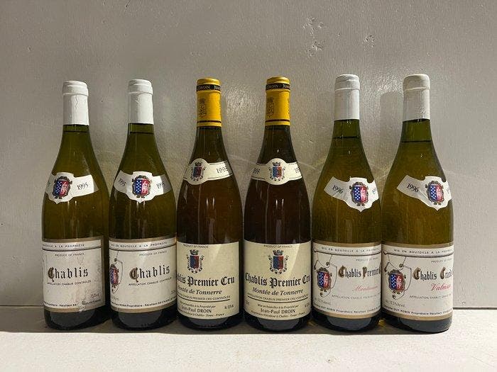 1995 x 2 Domaine Guy Robin village, 1996 1° Cru Montmain,, Verzamelen, Wijnen