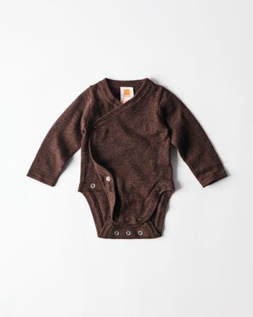 HEMA Newborn meegroei overslagromper merinowol bruin, Verzenden, Nieuw