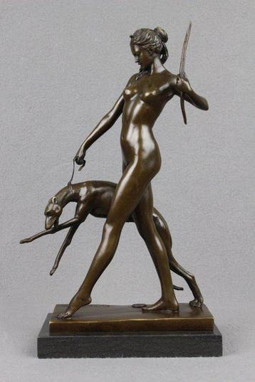 After Edward McCartan (1879–1947) - sculptuur, Diana with, Antiek en Kunst, Antiek | Keramiek en Aardewerk