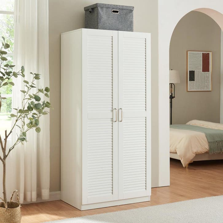 Kledingkast Finning 176x80x52 cm wit [en.casa], Huis en Inrichting, Kasten | Kledingkasten, Verzenden