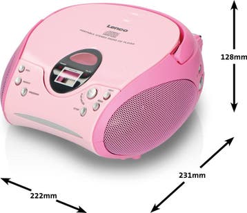 Draagbare Radio CD speler - FM Radio - Roze - Lenco - SCD-24, Audio, Tv en Foto, Verzenden, Zo goed als nieuw