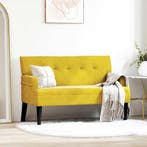 vidaXL Chesterfield Bank Geel 112 x 65,5 x 75 cm Fluweel, Huis en Inrichting, Banken | Bankstellen, Verzenden, Nieuw, Stof, Minder dan 150 cm