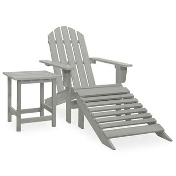 vidaXL Tuinstoel Adirondack voetenbank tafel massief, Verzenden, Nieuw, Hout