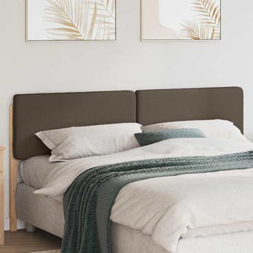 vidaXL Gestoffeerd hoofdbord Bruin en Taupe 180 cm Massief, Verzenden, Nieuw, Bruin, Hout