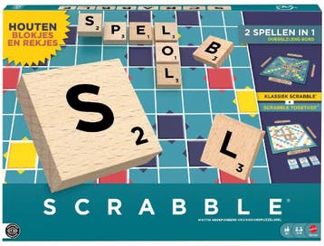 Scrabble - Houten Editie | Mattel - Gezelschapsspellen, Hobby en Vrije tijd, Gezelschapsspellen | Bordspellen, Verzenden, Nieuw