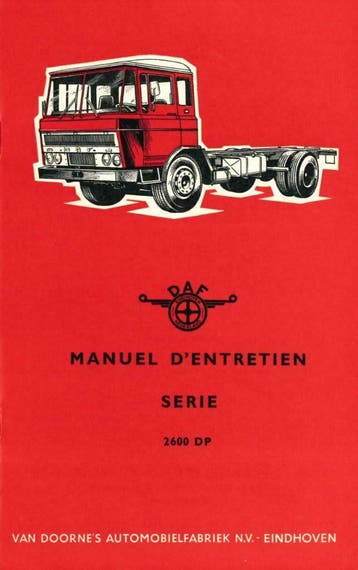 1963 DAF 2600DP SERIE INSTRUCTIEBOEKJE HANDLEIDING FRANS, Auto diversen, Verzenden