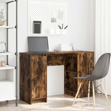 vidaXL Bureau 120x42x76 cm spaanplaat gerookt eikenkleurig, Verzenden, Nieuw