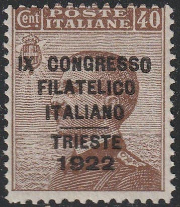 Koninkrijk Italië 1922 - Filateliecongres 40 c. bruin Sass, Postzegels en Munten, Gestempeld