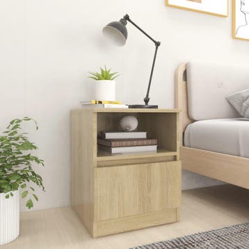 vidaXL Nachtkastje 40x40x50 cm bewerkt hout sonoma, Minder dan 45 cm, Verzenden, Nieuw, Minder dan 55 cm