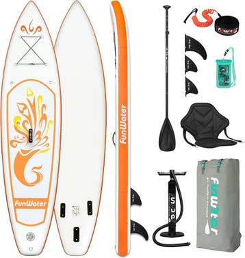 Sup Board - Opblaasbaar Paddle Board - 136 kg - Oranje/Wit -, Verzenden, Zo goed als nieuw