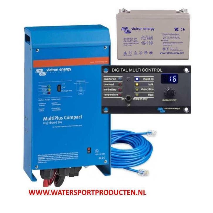 Victron MultiPlus 12/1200/50 pakket + AGM SUPER Cycle 90Ah, Caravans en Kamperen, Camper-accessoires, Nieuw, Verzenden