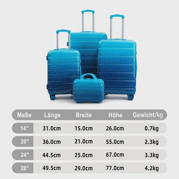 4-delige PC Hard Shell Koffer Set met Gradient Strepen en Ci, Verzenden, Nieuw