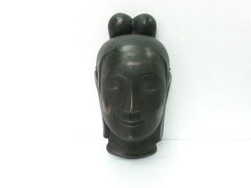 Noh masker - Houten kern met droge-lakopbouw. Gezicht van de