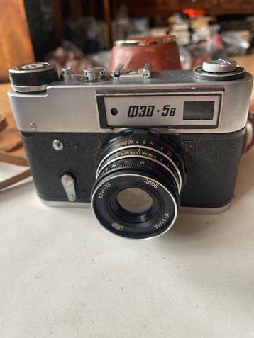 FED 5B + Industar-61 2,8/55mm Meetzoeker camera (Zonder, Nieuw