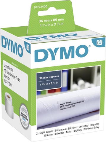 Dymo 99012 (S0722400) Etiket Zwart op wit (36 mm x 89 mm) 2, Verzenden, Nieuw