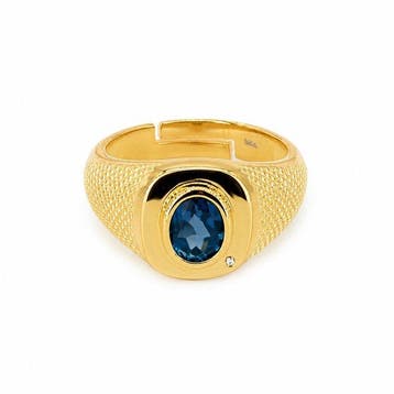Zonder minimumprijs - Ring Verguld Topaas - Diamant -, Nieuw