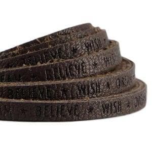 20 cm Plat imi leer 5mm met quote - Believe Wish Dream -..., Ophalen of Verzenden, Nieuw, Draad