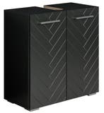 Wastafelkast Jupiter 60 x 30 cm Zwart Visgraat Badmeubel, Verzenden, Nieuw, Wastafelkast