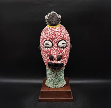 Magnifique tête pelé - sculptuur - Bamileke - Kameroen, Antiek en Kunst