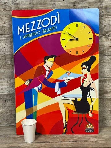 distilleria caffio reclameklok - Reclamebord - Aluminium