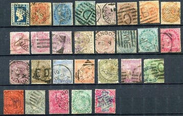 India + feodale staten 1852/1946 - Kleine collectie,, Gestempeld