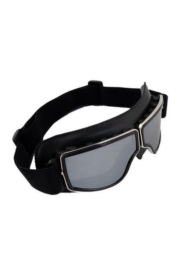 Goggles Motorbril Skibril Bril Zwart Montuur Zilveren Spiege, Ophalen of Verzenden, Nieuw, Overige maten, Carnaval