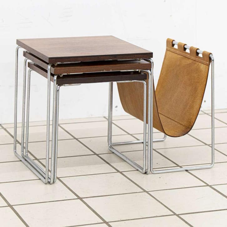 Vintage Bijzettafel / Lectuurbak, Huis en Inrichting, Woonaccessoires | Krantenbakken en Lectuurbakken, Ophalen of Verzenden