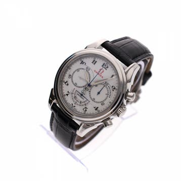 Omega De Ville Olympic Chronograph 422.13.41.50.04.001;..., Ophalen of Verzenden, Zo goed als nieuw, Leer, Overige merken
