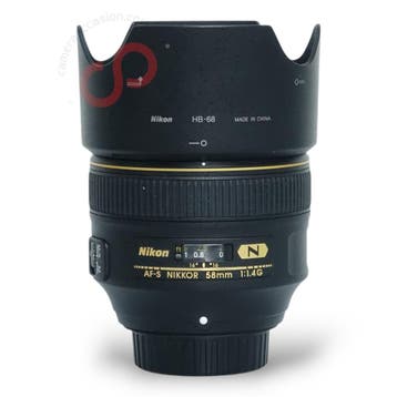 Nikon 58mm 1.4 G N AF-S, Ophalen of Verzenden, Zo goed als nieuw, Toebehoren
