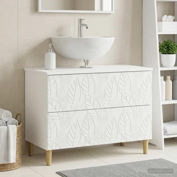 vidaXL Badkamer wastafelkast DELFT Wit 82 x 41 x 59 cm, Verzenden, Nieuw, Wastafelkast