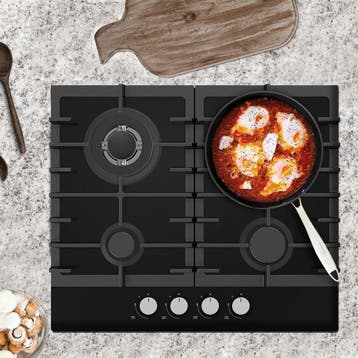 Statesman Inbouw Gaskookplaat GH160GB 60cm 4-Zones - Zwart, Ophalen of Verzenden, Nieuw