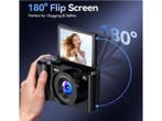 Veiling - digitale vlogcamera 4K 56 MP met 180° draaibaar s, Audio, Tv en Foto, Fotocamera's Digitaal, Nieuw