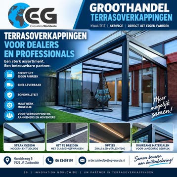 Groothandel Overkappingen | Voor Particulieren en Zakelijke, Tuin en Terras, Nieuw, Serre