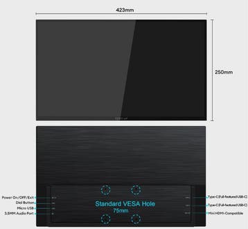 18,5” Touchscreen Monitor Full HD IPS 100Hz Draagbaar, Computers en Software, Monitoren, Verzenden, Nieuw