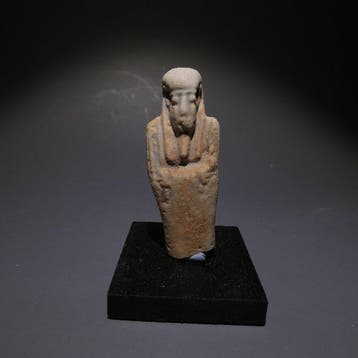 Oud-Egyptisch Faience GEEN RESERVE. Shabti. 5,5 cm hoog. 30e