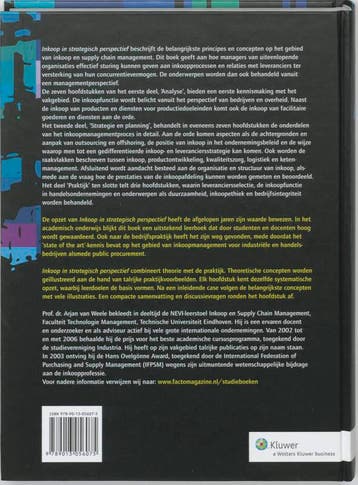 Inkoop in strategisch perspectief 9789013056075, Verzenden, Gelezen, A.J. van Weele