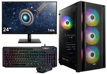 AMD Ryzen 5 RGB Budget Game PC SET COMPLEET met 24 1ms S..., Ophalen of Verzenden, Nieuw