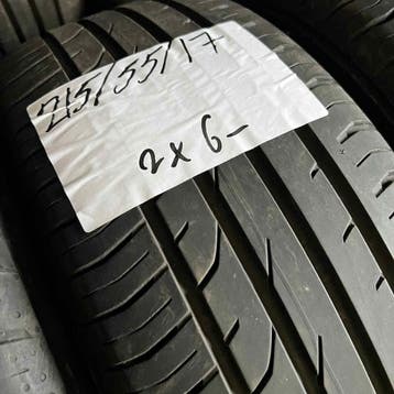 4 x Continental PremiumContact 2 215-55-17 Zomerbanden 6mm, 17 inch, Ophalen of Verzenden, Band(en), Personenwagen