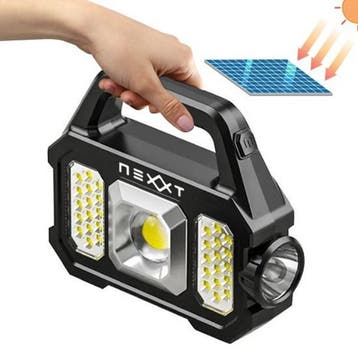 Nexxt Solar Zaklamp Powerbank - Zwart, Verzenden, Nieuw